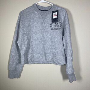 NWT! Under Armour Project Rock Iron Paradise Sweatshirt Womens XS Cropped Boxy!